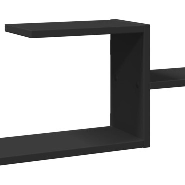 vidaXL Ράφι Τοίχου Μαύρη 104x15x49cm από Επεξεργασμένο Ξύλο 1 τεμ.