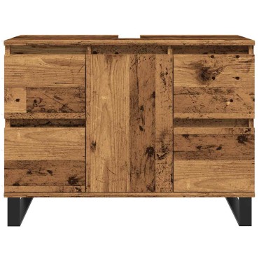 vidaXL Ντουλάπι νιπτήρα μπάνιου Παλιό ξύλο 80x33x60cm 1 τεμ.