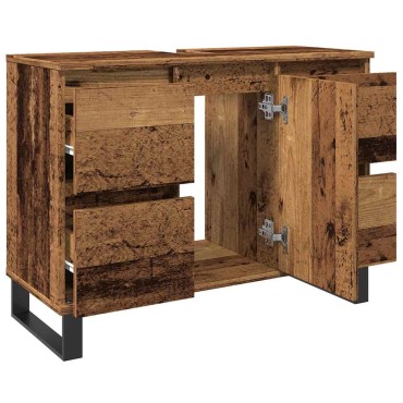 vidaXL Ντουλάπι νιπτήρα μπάνιου Παλιό ξύλο 80x33x60cm 1 τεμ.