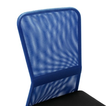 vidaXL Καρέκλα Γραφείου Μαύρη / Μπλε 44x52x100cm Διχτυωτό Ύφασμα 1 τεμ.
