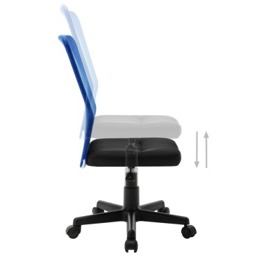 vidaXL Καρέκλα Γραφείου Μαύρη / Μπλε 44x52x100cm Διχτυωτό Ύφασμα 1 τεμ.