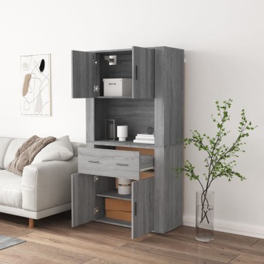 vidaXL Ντουλάπι Γκρι Sonoma από Επεξεργασμένο Ξύλο 80x33x70cm 1 τεμ.