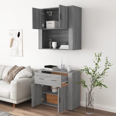vidaXL Ντουλάπι Γκρι Sonoma από Επεξεργασμένο Ξύλο 80x33x70cm 1 τεμ.