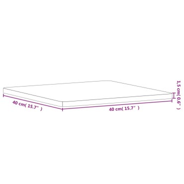 vidaXL Επιφάνεια Τραπεζιού Τετράγωνη 40x40x1,5cm Μασίφ Ξύλο Οξιάς 1 τεμ.