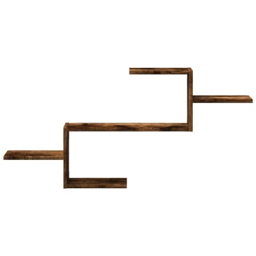 vidaXL Ραφιέρα Τοίχου Καπνιστή Δρυς 104x15x49cm Επεξεργασμένο Ξύλο 1 τεμ.