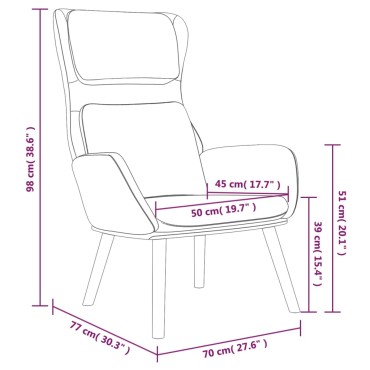 vidaXL Πολυθρόνα Relax Μαύρη Βελούδινη με Σκαμπό 70x77x98cm 1 τεμ.