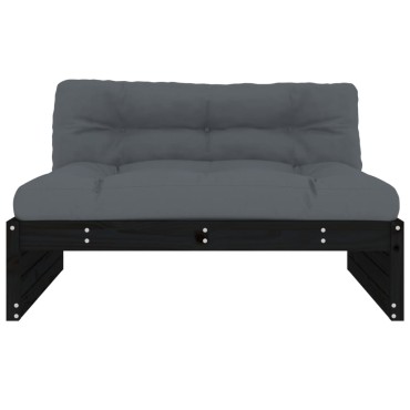 vidaXL Καναπές Μεσαίος Μαύρος 120x80cm από Μασίφ Ξύλο Πεύκου