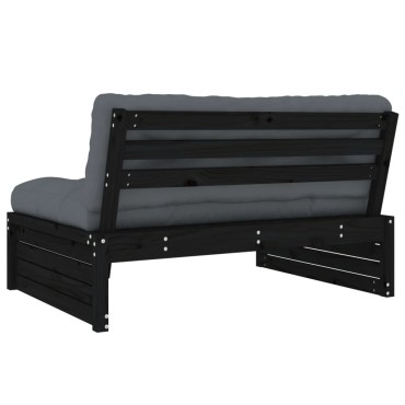 vidaXL Καναπές Μεσαίος Μαύρος 120x80cm από Μασίφ Ξύλο Πεύκου