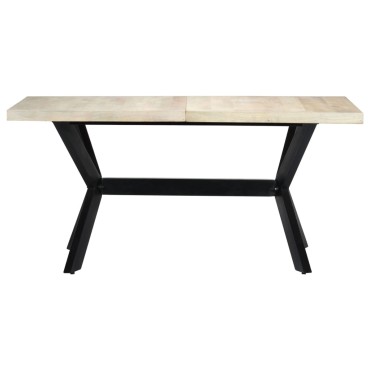 vidaXL Τραπεζαρία Λευκή 160x80x75cm από Μασίφ Ξύλο Μάνγκο 1 τεμ.
