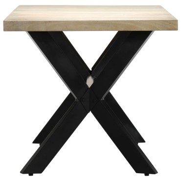 vidaXL Τραπεζαρία Λευκή 160x80x75cm από Μασίφ Ξύλο Μάνγκο 1 τεμ.