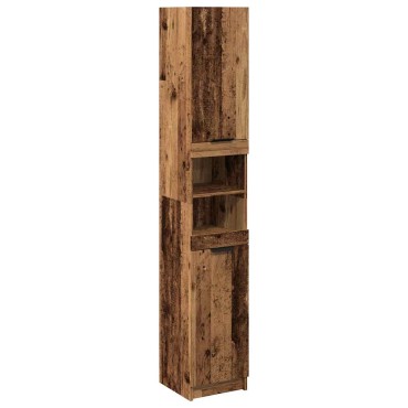 vidaXL Ντουλάπι μπάνιου Παλιό ξύλο 32x34x188,5cm Κατασκευασμένο ξύλο 1 τεμ.