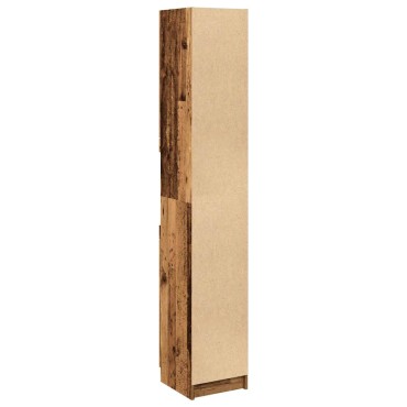 vidaXL Ντουλάπι μπάνιου Παλιό ξύλο 32x34x188,5cm Κατασκευασμένο ξύλο 1 τεμ.