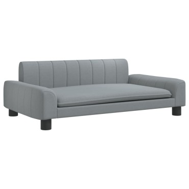 vidaXL Καναπές Παιδικός Ανοιχτό Γκρι 90x53x30cm από Ύφασμα 1 τεμ.