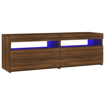 vidaXL Έπιπλο Τηλεόρασης με LED Καφέ Δρυς 120x35x40cm