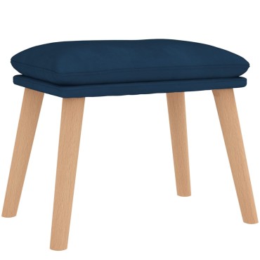 vidaXL Πολυθρόνα Relax Μπλε Βελούδινη με Σκαμπό 70x77x98cm 1 τεμ.
