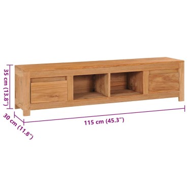 vidaXL Έπιπλο Τηλεόρασης 115x30x35cm από Μασίφ Ξύλο Teak