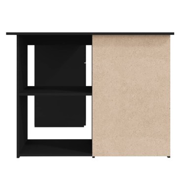 vidaXL Γραφείο Γωνιακό Μαύρο 145x100x76cm από Επεξ. Ξύλο 1 τεμ.