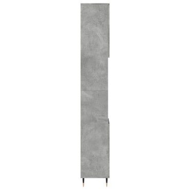 vidaXL Ντουλάπι Μπάνιου Γκρι Σκυροδέματος 30x30x190cm Επεξ. Ξύλο