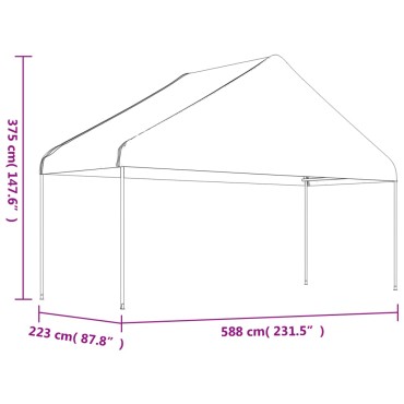 vidaXL Κιόσκι με Τέντα Λευκό 20,07 x 5,88 x 3,75 μ. από Πολυαιθυλένιο