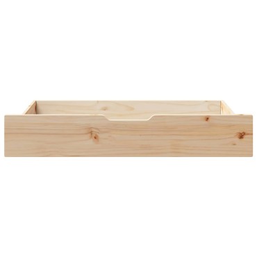 vidaXL Συρτάρια Κρεβατιού με Ροδάκια 2 τεμ. 95x55x17 εκ. Μασίφ Πεύκο