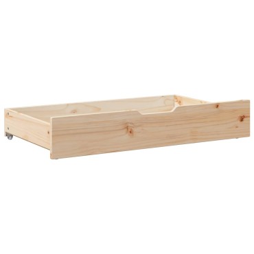 vidaXL Συρτάρια Κρεβατιού με Ροδάκια 2 τεμ. 95x55x17 εκ. Μασίφ Πεύκο