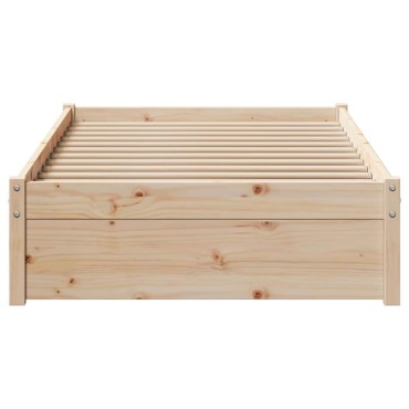 vidaXL Σκελετός Κρεβατιού Χωρίς Στρώμα 75x190 εκ Μασίφ Ξύλο Πεύκου