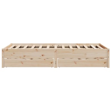 vidaXL Σκελετός Κρεβατιού Χωρίς Στρώμα 140x190cm Μασίφ Ξύλο Πεύκου 1 τεμ. - Διπλό