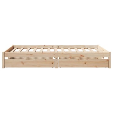 vidaXL Σκελετός Κρεβατιού Χωρίς Στρώμα 140x190cm Μασίφ Ξύλο Πεύκου 1 τεμ. - Μονό