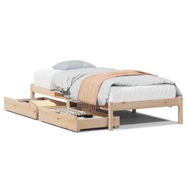 vidaXL Σκελετός Κρεβατιού Χωρίς Στρώμα 90x190cm Μασίφ Ξύλο Πεύκου 1 τεμ. - Μονό