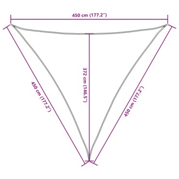 vidaXL Πανί Σκίασης Τρίγωνο Πορτοκαλί 4,5x4,5x4,5 μ. από Ύφασμα Oxford