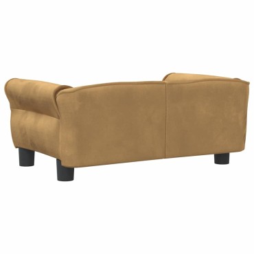 vidaXL Κρεβάτι Σκύλου Καφέ 70 x 45 x 30 εκ. Βελούδινο