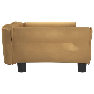 vidaXL Κρεβάτι Σκύλου Καφέ 95 x 55 x 30 εκ. Βελούδινο