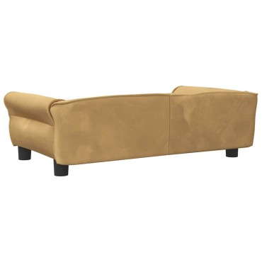 vidaXL Κρεβάτι Σκύλου Καφέ 95 x 55 x 30 εκ. Βελούδινο