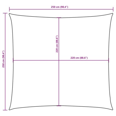 vidaXL Πανί Σκίασης Τετράγωνο Κίτρινο 2,5 x 2,5 μ. από Ύφασμα Oxford