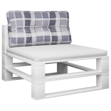 vidaXL Μαξιλάρι Παλέτας Γκρι Καρό 70x40x12cm Υφασμάτινο