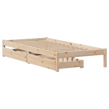 vidaXL Σκελετός Κρεβατιού Χωρίς Στρώμα 90x200cm Μασίφ Ξύλο Πεύκου 1 τεμ. - Μονό