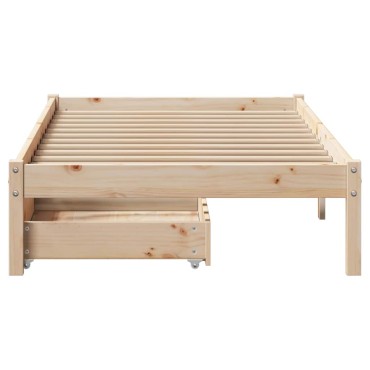 vidaXL Σκελετός Κρεβατιού Χωρίς Στρώμα 90x200cm Μασίφ Ξύλο Πεύκου 1 τεμ. - Μονό