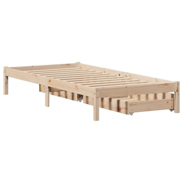 vidaXL Σκελετός Κρεβατιού Χωρίς Στρώμα 90x200cm Μασίφ Ξύλο Πεύκου 1 τεμ. - Μονό