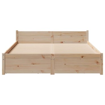 vidaXL Σκελετός Κρεβατιού Χωρίς Στρώμα 120x200 εκ Μασίφ Ξύλο Πεύκου