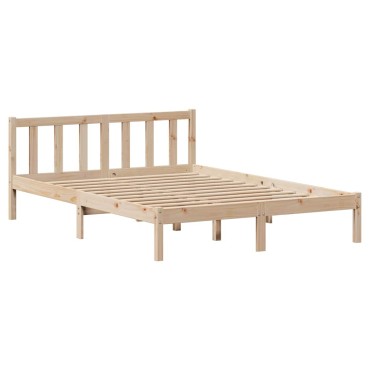 vidaXL Σκελετός Κρεβατιού Χωρίς Στρώμα 160x200cm Μασίφ Ξύλο Πεύκου 1 τεμ. - Διπλό