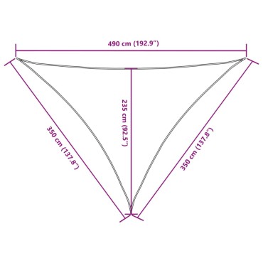 vidaXL Πανί Σκίασης Τρίγωνο Πορτοκαλί 3,5x3,5x4,9 μ. από Ύφασμα Oxford