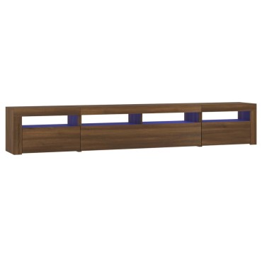 vidaXL Έπιπλο Τηλεόρασης με LED Καφέ Δρυς 240x35x40cm