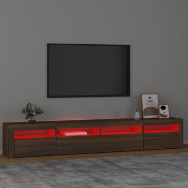vidaXL Έπιπλο Τηλεόρασης με LED Καφέ Δρυς 240x35x40cm