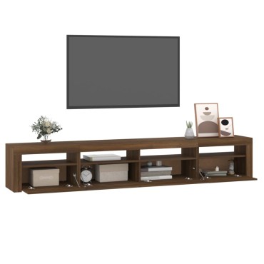 vidaXL Έπιπλο Τηλεόρασης με LED Καφέ Δρυς 240x35x40cm