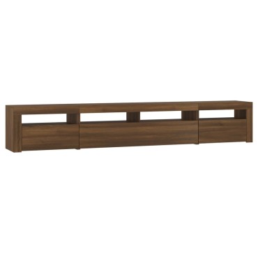 vidaXL Έπιπλο Τηλεόρασης με LED Καφέ Δρυς 240x35x40cm