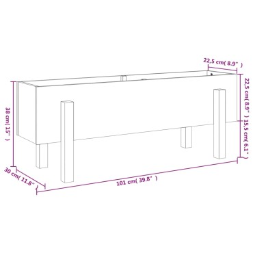 vidaXL Ζαρντινιέρα Υπερυψωμένη 101x30x38 εκ. από Μασίφ Ξύλο Πεύκου