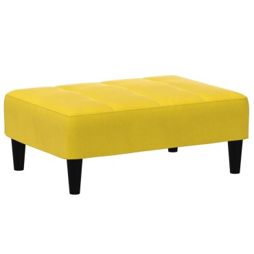 vidaXL Σκαμπό/Υποπόδιο Κίτρινο 77x55x31cm Βελούδινο 1 τεμ.
