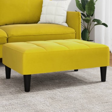 vidaXL Σκαμπό/Υποπόδιο Κίτρινο 77x55x31cm Βελούδινο 1 τεμ.