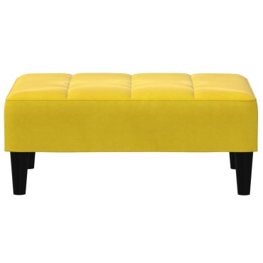 vidaXL Σκαμπό/Υποπόδιο Κίτρινο 77x55x31cm Βελούδινο 1 τεμ.