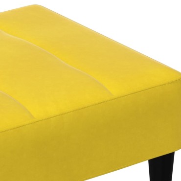 vidaXL Σκαμπό/Υποπόδιο Κίτρινο 77x55x31cm Βελούδινο 1 τεμ.